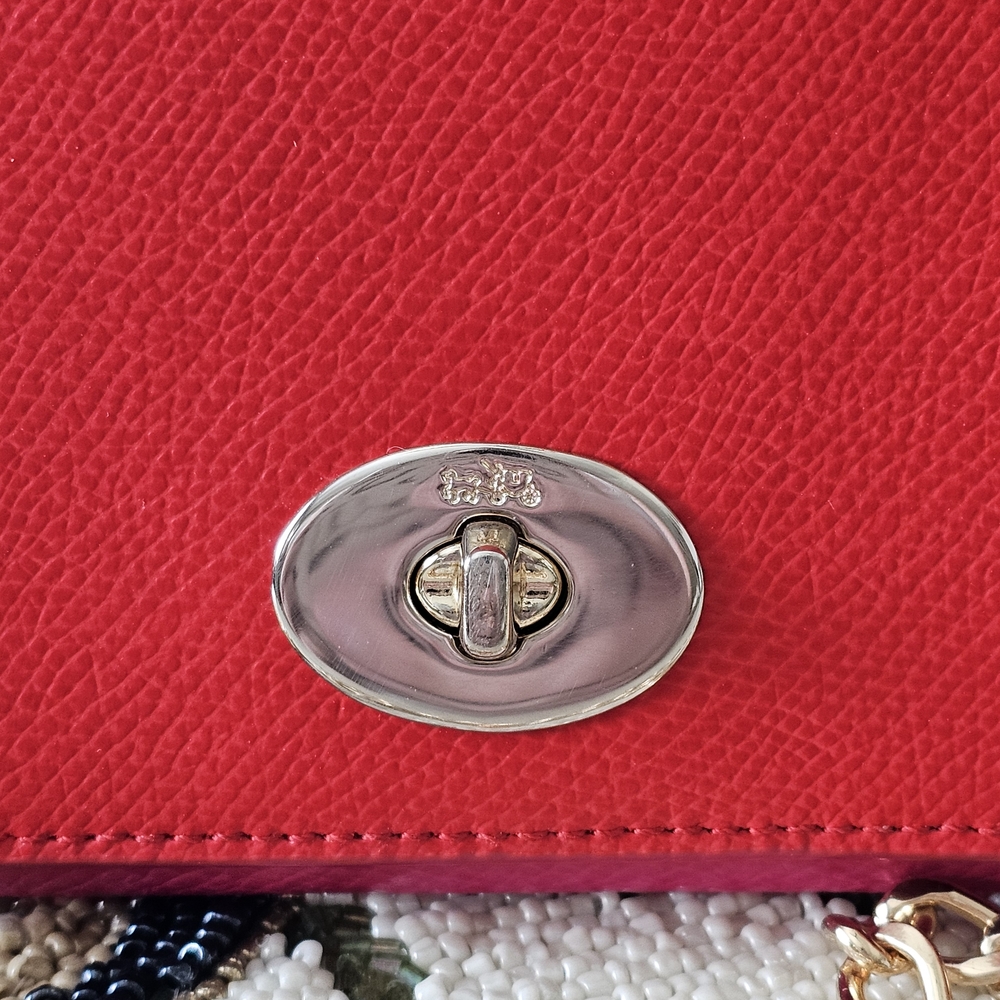 Coach Red And Pink Crossbody Wallet with Gold Hardware - Picture 6 of 16